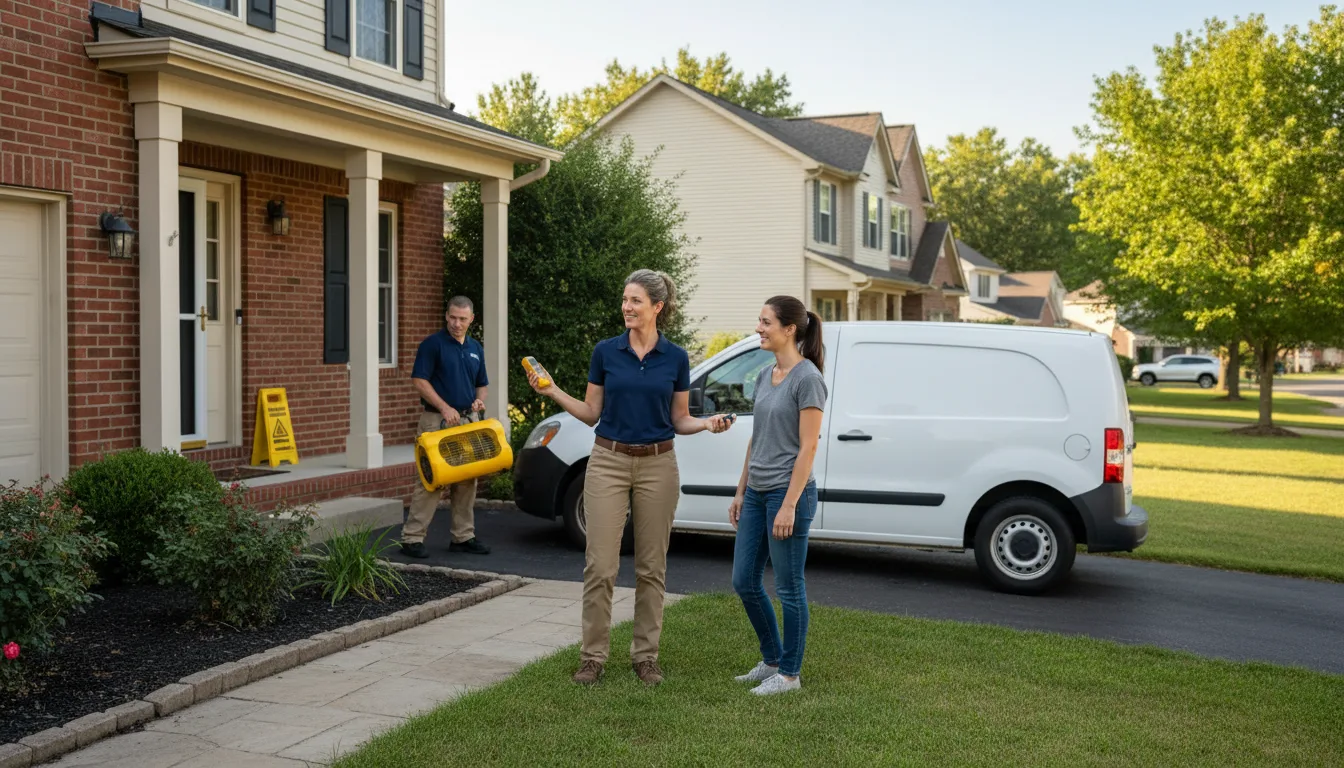 Residential water damage restoration in Sublette, IL